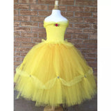 Beautiplex Princess Belle Costume Disney Princess Cosplay Tulle Dress Halloween Dress up Play