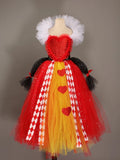 Queen of Hearts Costume Tulle Dress Up Halloween Villain Cosplay Movie Character Birthday Party Dressup Gift Beautiplex