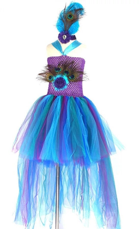 Princess Costume Peacock Tulle Dress Costume Tea Party Dress Halloween Fairytale Costume Storybook Cosplay Hi Low Tulle Dress Beautiplex