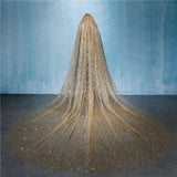 Gold Wedding Veil Sparkling Bridal Veil Long Cathedral Wedding Veil Shiny Veil Beautiplex