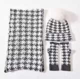 Fur Pom Hat Set Fingerless Glove Set Winter Accessories Real Fur Pom-Pom Beanie Matching Gloves Fingerless Ski Hat Cold Outdoor Accessories