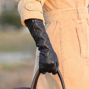 Leather Zip Gloves Long Real Leather Gloves Outdoor Accessories Tall Gloves Vintage Leather Gloves Beautiplex