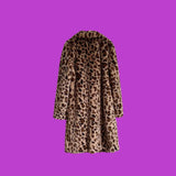 Furry Leopard Coat Faux Fur Animal Print Overcoat Outdoor Teddy Jacket Beautiplex