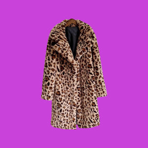 Furry Leopard Coat Faux Fur Animal Print Overcoat Outdoor Teddy Jacket Beautiplex