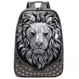 3D Lion Head Bag Luxury Lion Book bag Vegan Leather Backpack Studded 3D Animal Head Bag Gift Idea Diaper Bag Baby Back to School Beautiplex