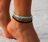 Ankle Beads set of 10 Colorful Anklet Tribal Beads Bracelet Pair with Waist Beads Sexy Anklet Beaded Beautiplex