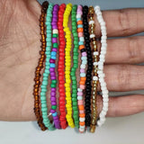 Ankle Beads set of 10 Colorful Anklet Tribal Beads Bracelet Pair with Waist Beads Sexy Anklet Beaded Beautiplex