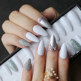 Beautiplex sparkling white nails