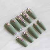 Beautiplex green matte nails