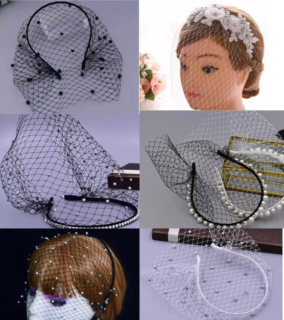 Birdcage veil Fascinator Vintage Headpiece 1920 Wedding Prom Birthday Murder Mystery Masquerade Head Piece Costume Party Beautiplex