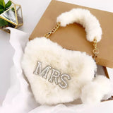 Heart Shaped Clutch Bridal Purse Fury Bag Wedding Mrs Purse Wifey Bag Bridal Accessories Wedding Needs Bridal Shower Gift Idea Beautiplex