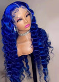 Lace Wig Blue Protective Style Synthetic Color Wig Front Lace Beautiplex