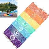 Chakra Meditation Mat Beach Meditation Outdoor Yoga Rug Healing Crystal Mat SelfCare Manifestation Mat Beautiplex