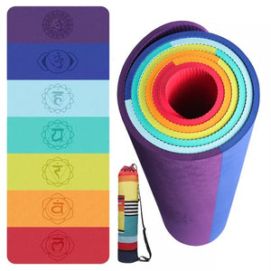 Thick Chakra Yoga Mat Pilates  Fitness Mat Meditation Workout Mat and Bag Gym Mat Home GymBeautiplex