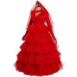 Lydia Wedding Dress Costume Party Halloween Beetlejuice Cosplay Masquerade Red Dress Beautiplex