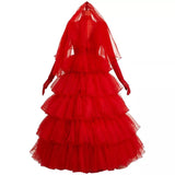 Lydia Wedding Dress Costume Party Halloween Beetlejuice Cosplay Masquerade Red Dress Beautiplex