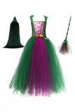 Hocus Pocus Girls Costume Sanderson Sisters Cosplay Tulle Dress Witch Costume Halloween Beautiplex