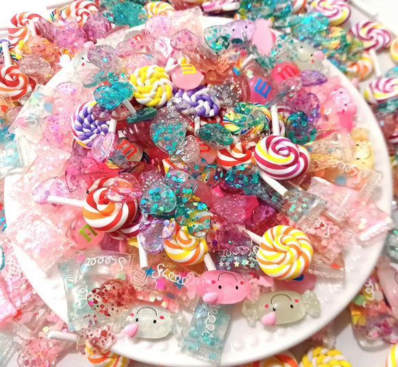 Candy Mix Cabochons Flat back Nail Charm DIY Phone Case Epoxy Project