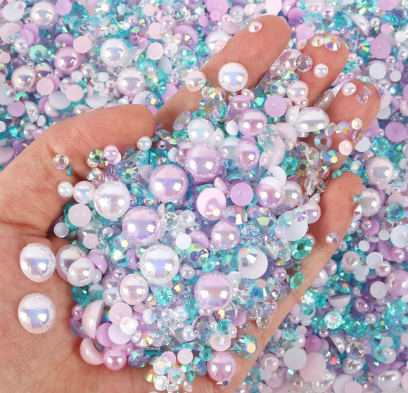 Purple White mix Flat Back Crystals Nail Art Diy Rhinestones Scrap Booking Flatback Stones 3D Phone Case Diy Tablet Case Bling Nail Diamonds