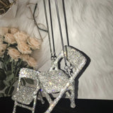 Crystal Folding Chair Accessory with Should Strap for a cross body purse look Gift for Her Statement Piece.