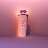 Barbiecore tumbler Gift Idea Stocking Stuffer Barbie Pink Bridesmaid Gift Hot Pink Cup Studded