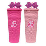 Barbiecore tumbler Gift Idea Stocking Stuffer Barbie Pink Bridesmaid Gift Hot Pink Cup Studded