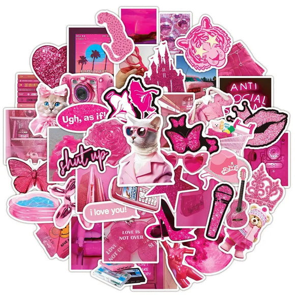 Pink Stickers School prize Tablet Decal Scrapbooking Stocking Stuffer Party Supplies