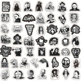 Horror Movie Stickers Skateboard Decals Notebook Stickers Teen Gift Novelty Decals Halloween Stickers Black and White Stickers Large