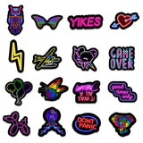 Neon Stickers Black Background Glowing Look Bright Colors Black Stickers