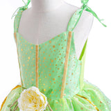 Green Fairy Princess Costume Tinkerbell Kids Costume Dress Wings Complete Costume Beautiful Fairy Dress Halloween Cosplay Tink