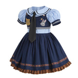 Judy Hopps Costume Girl Zootopia Bunny Cop Complete Costume Movie Cosplay Kids Lolita Dress