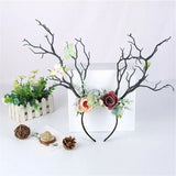 Halloween Headdress Flower Antlers Halloween Accessories Fairy Headband Nature Headpiece Beautiful Headpiece