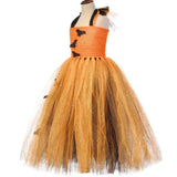 Halloween tulle Dress Orange Bat Girl Costume Mouse Ear Headband Halloween 2023 Kids Cosplay Tutu Costume