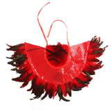 Vampire Queen Costume Halloween Dress Red Tutu Dress with Feathers Vampire Queen Cosplay Girl Costume Dress Halloween Complete Costume