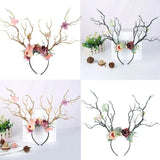 Halloween Headdress Flower Antlers Halloween Accessories Fairy Headband Nature Headpiece Beautiful Headpiece