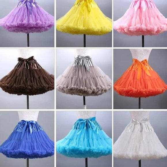 Mini Petticoat Adult Puffy Tulle Pettiskirt  Underskirt Vintange Lolita Halloween Costume Accessories Wedding Prom